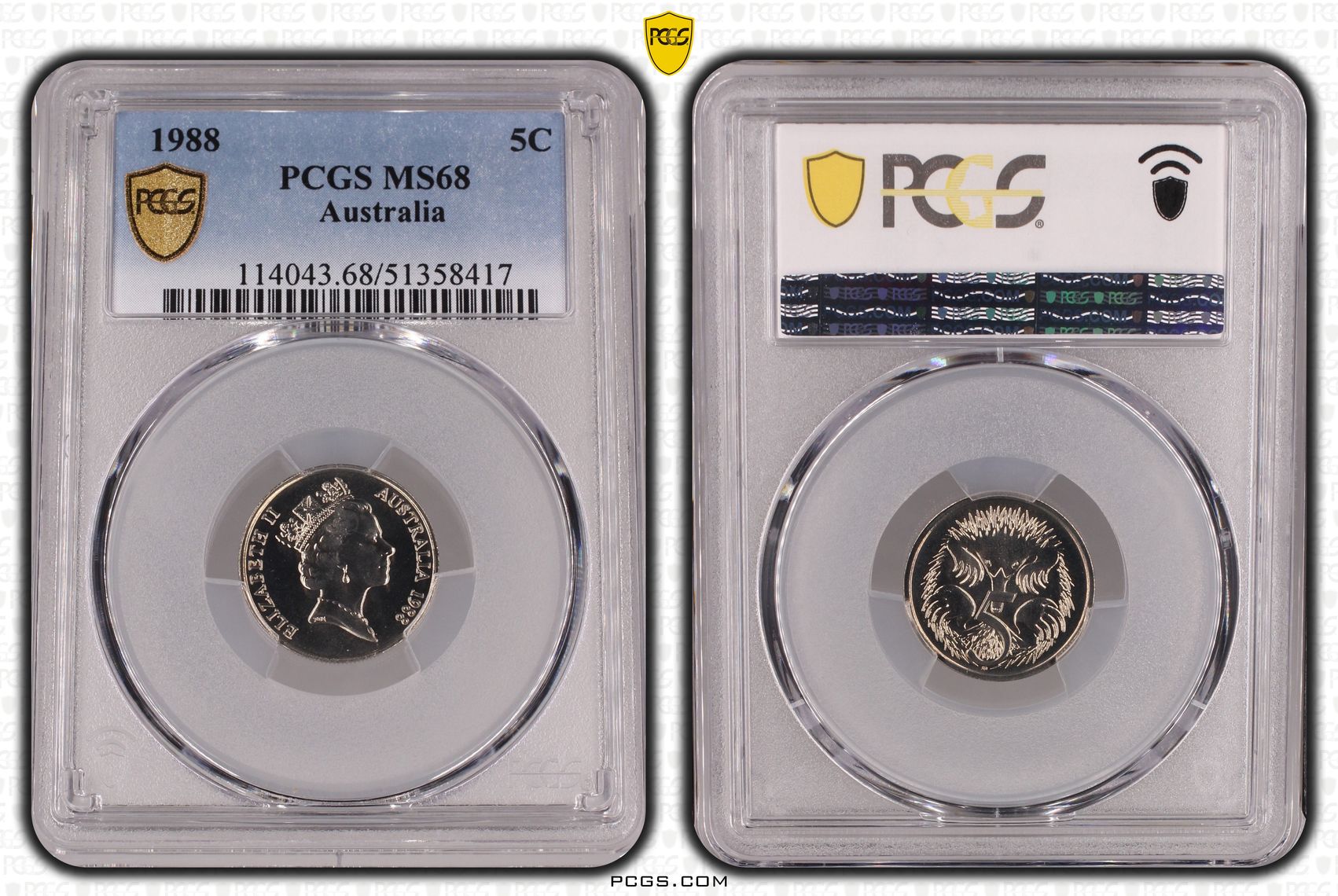 Five Cent, 1988, PCGS MS68