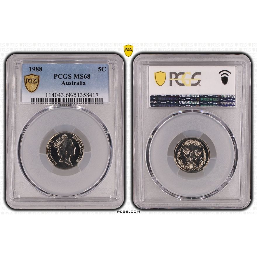 Five Cent, 1988, PCGS MS68