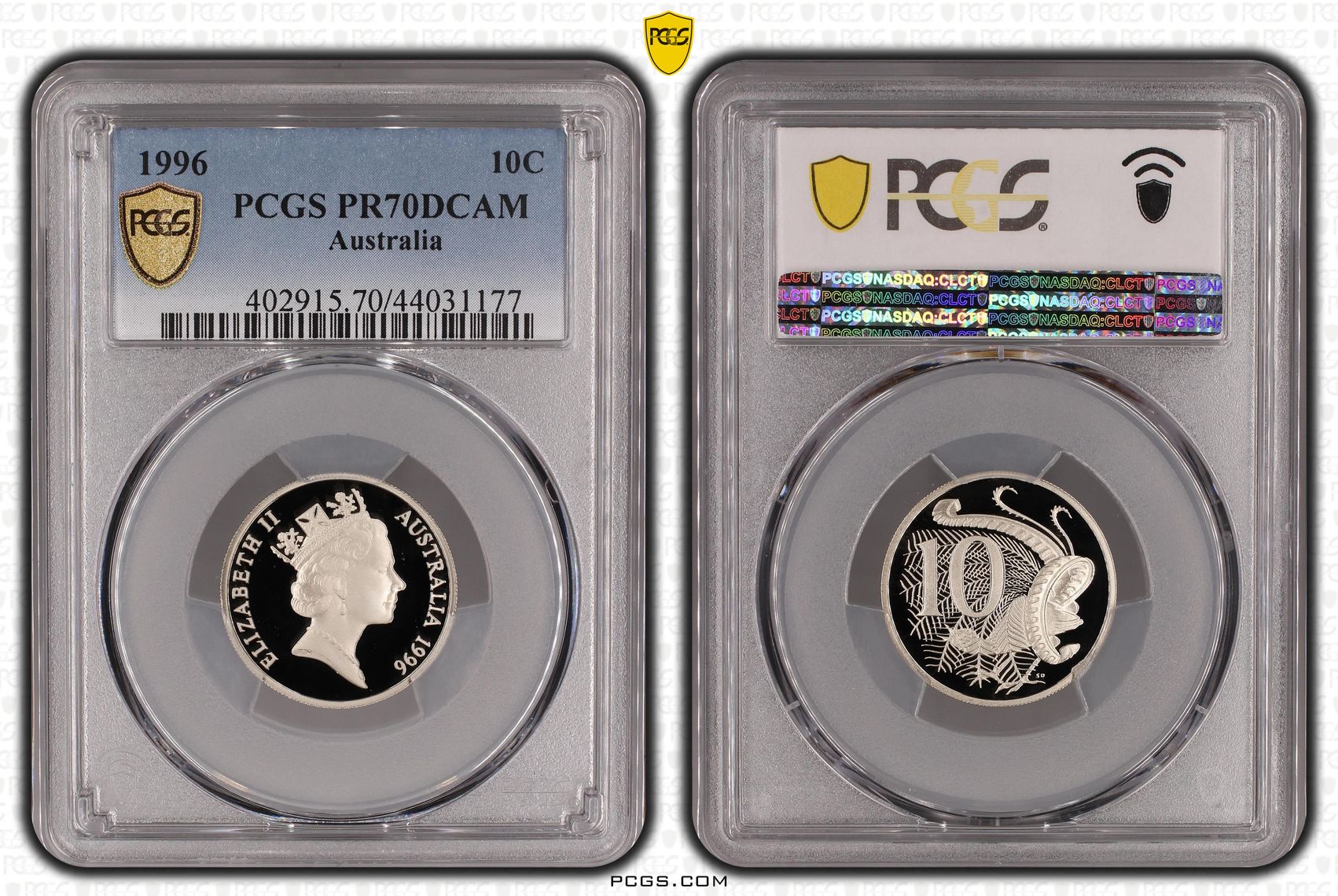 Elizabeth II, Ten Cent, 1996, PCGS PR70DCAM