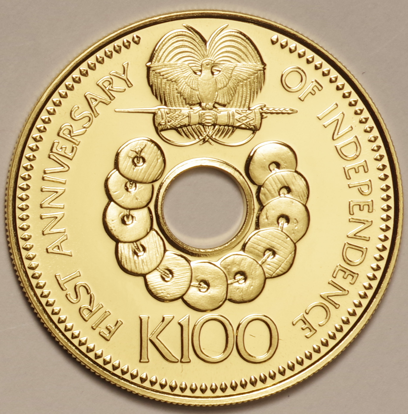 パプアニューギニア 2008年 ハイブリット 100キナ 35th記念 準未使用 - 紙幣