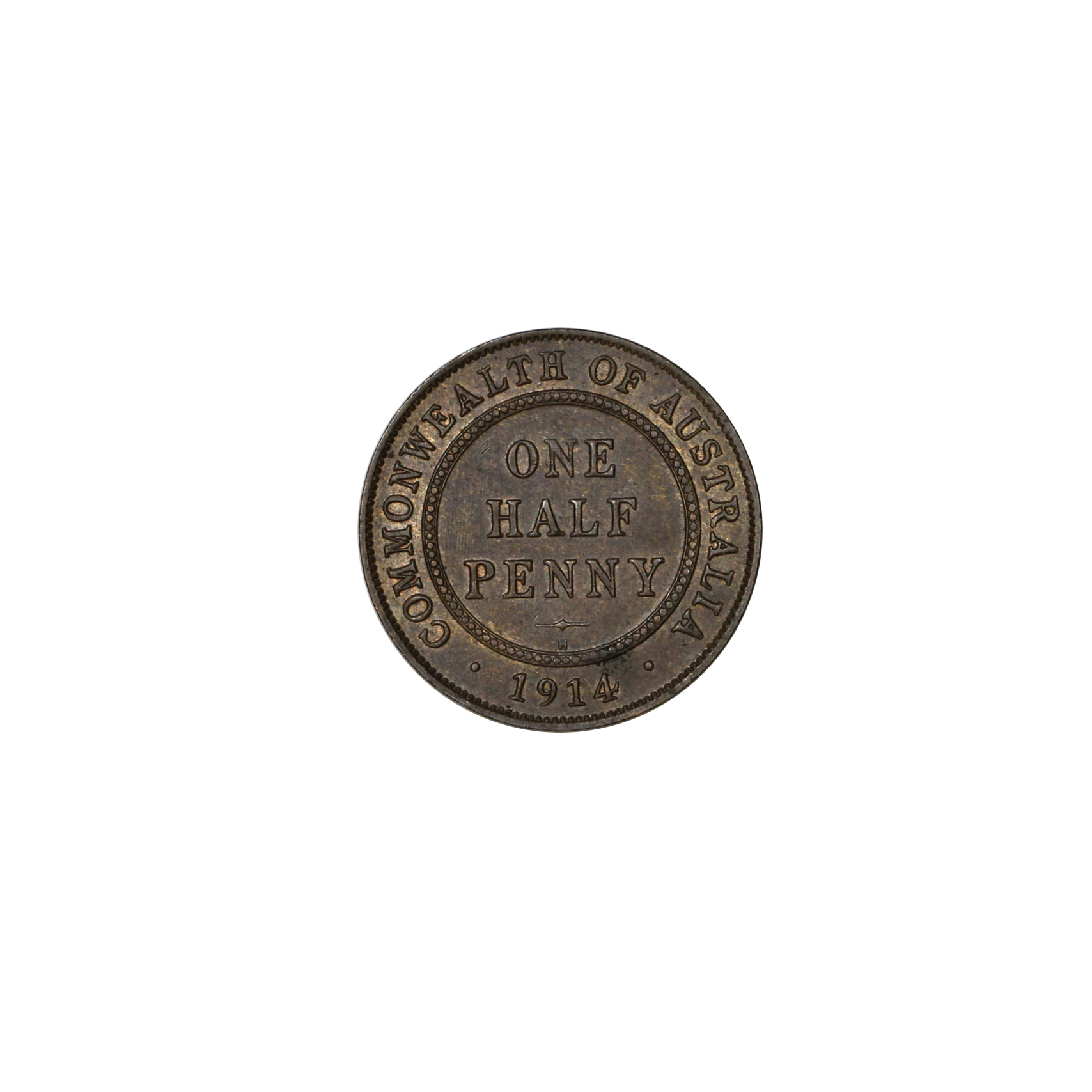 876. · George V, Halfpenny, 1914H, aUNC