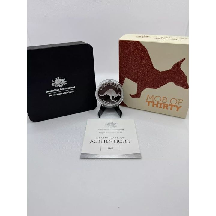 2023 RAM 1oz Silver 'C' M Mark Mob of Thirty Proof Kangaroo Coin