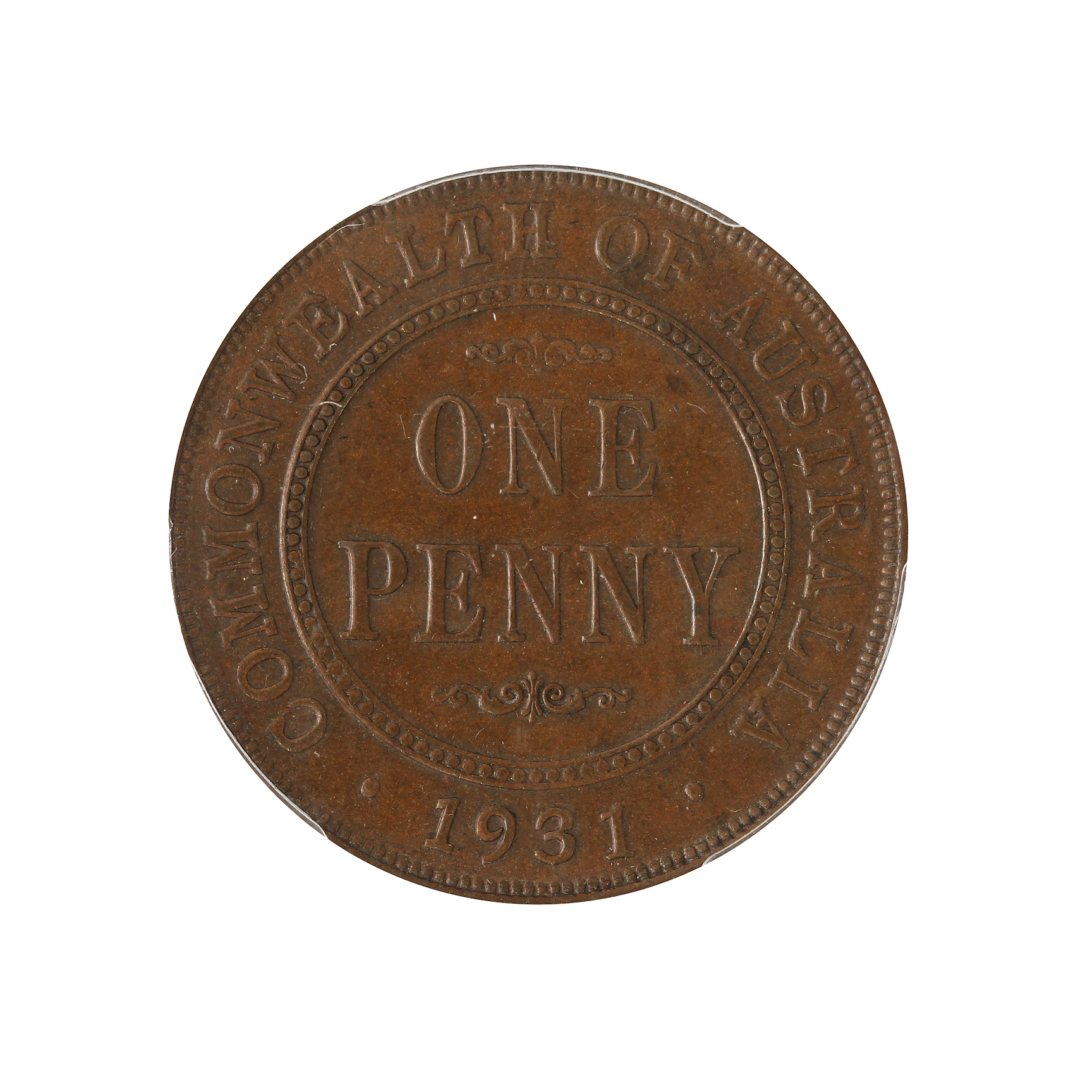 George V, Penny, 1931, MS 62 BN