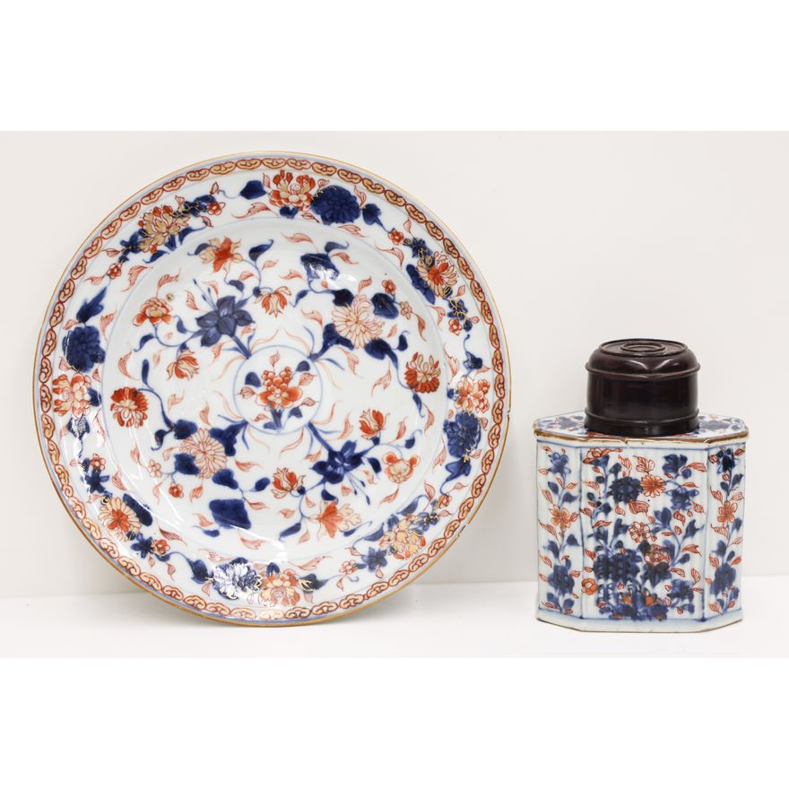 2pc Chines 18th Cent. Imari Porcelain