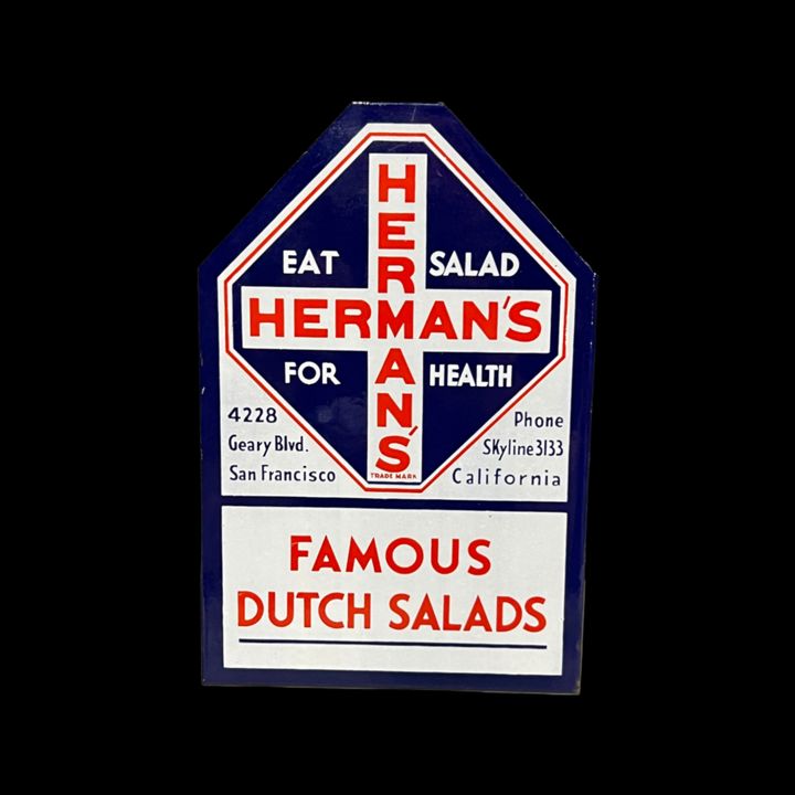 Herman's Famous Dutch Salads Porcelain Sign