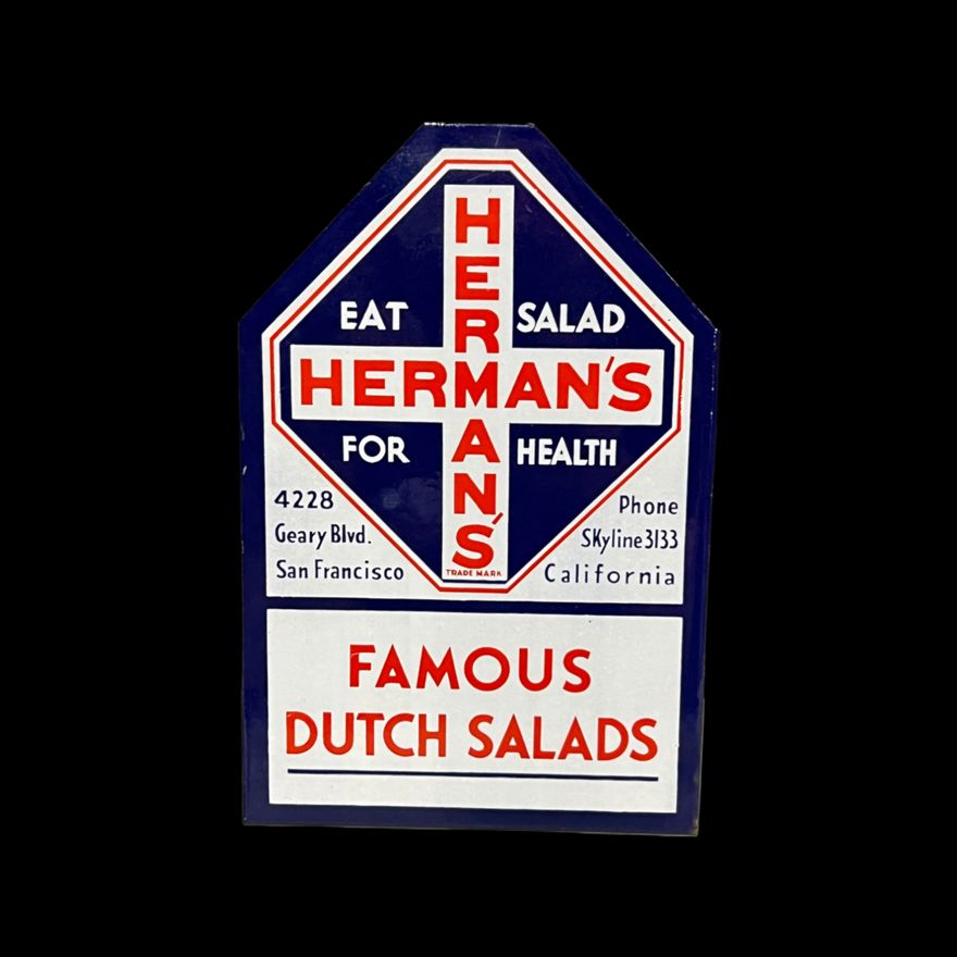 Herman's Famous Dutch Salads Porcelain Sign