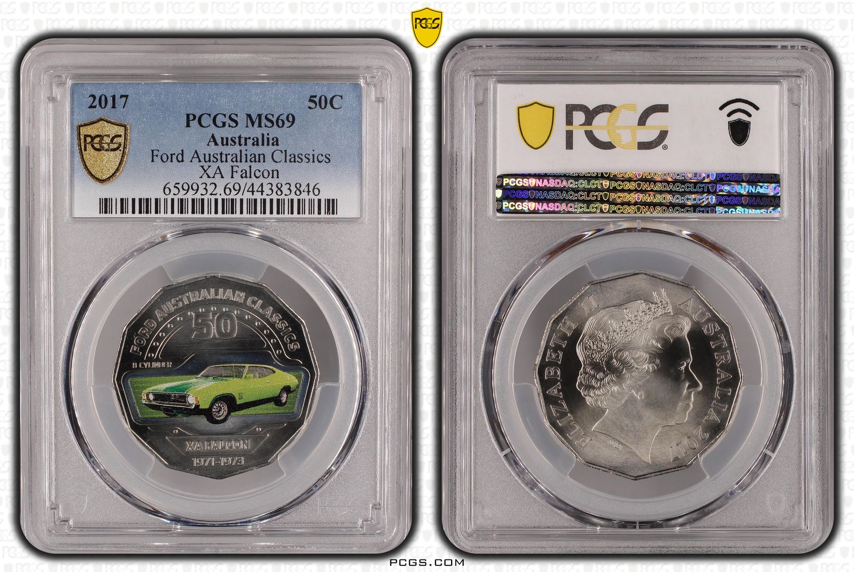 Ford Australian Classics XA Falcon, Fifty Cent, 2017, PCGS MS69