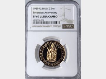 1989 ELIZABETH II 'TUDOR ROSE' PROOF GOLD 2 POUND PF69 UCAM