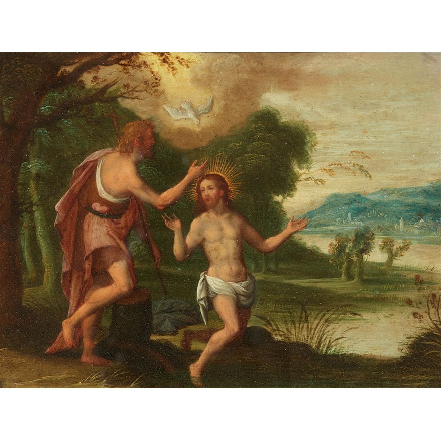 Flemish School, 17th century, The Baptism of Christ