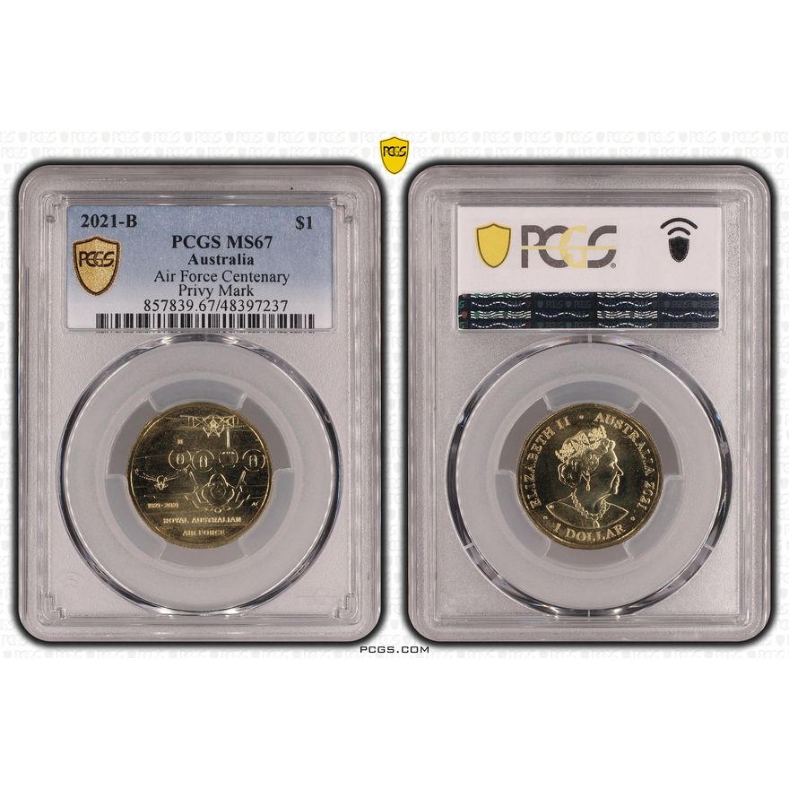 Elizabeth II, Air Force Centenary, One Dollar, 2021-B, PCGS MS67