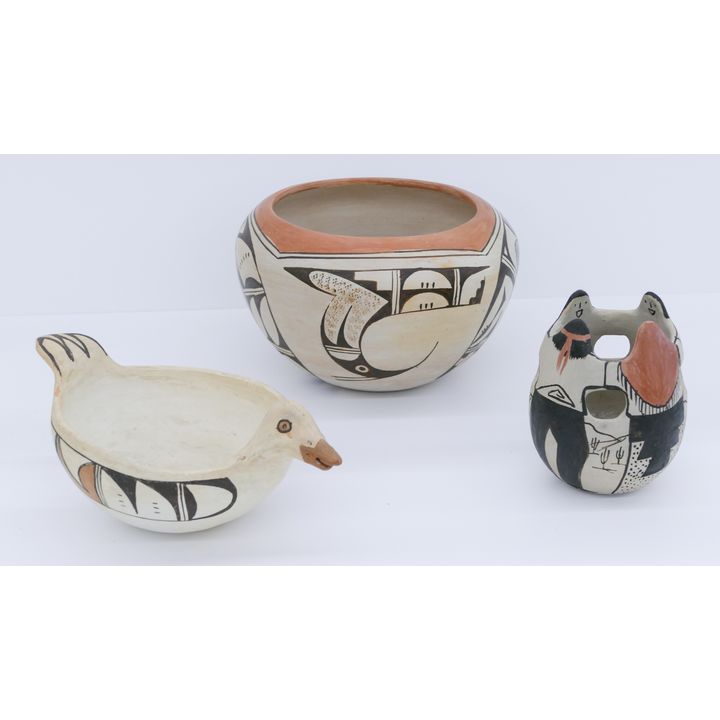 3pc Southwest Native Polychrome Ceramics