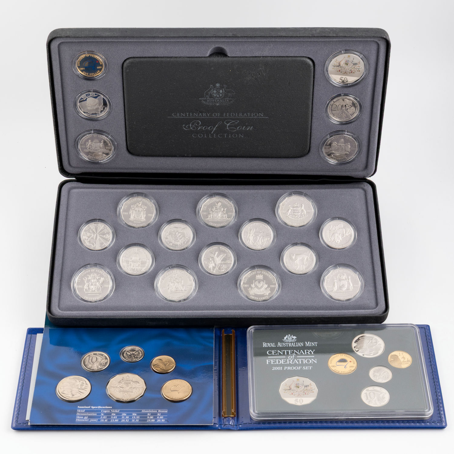 Elizabeth II, Centenary of Federation, Five Cents - Two Dollars, 2001, UNC - FDC