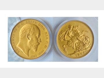 1902 EDWARD VII MATT PROOF SOVEREIGN PF62 PCGS
