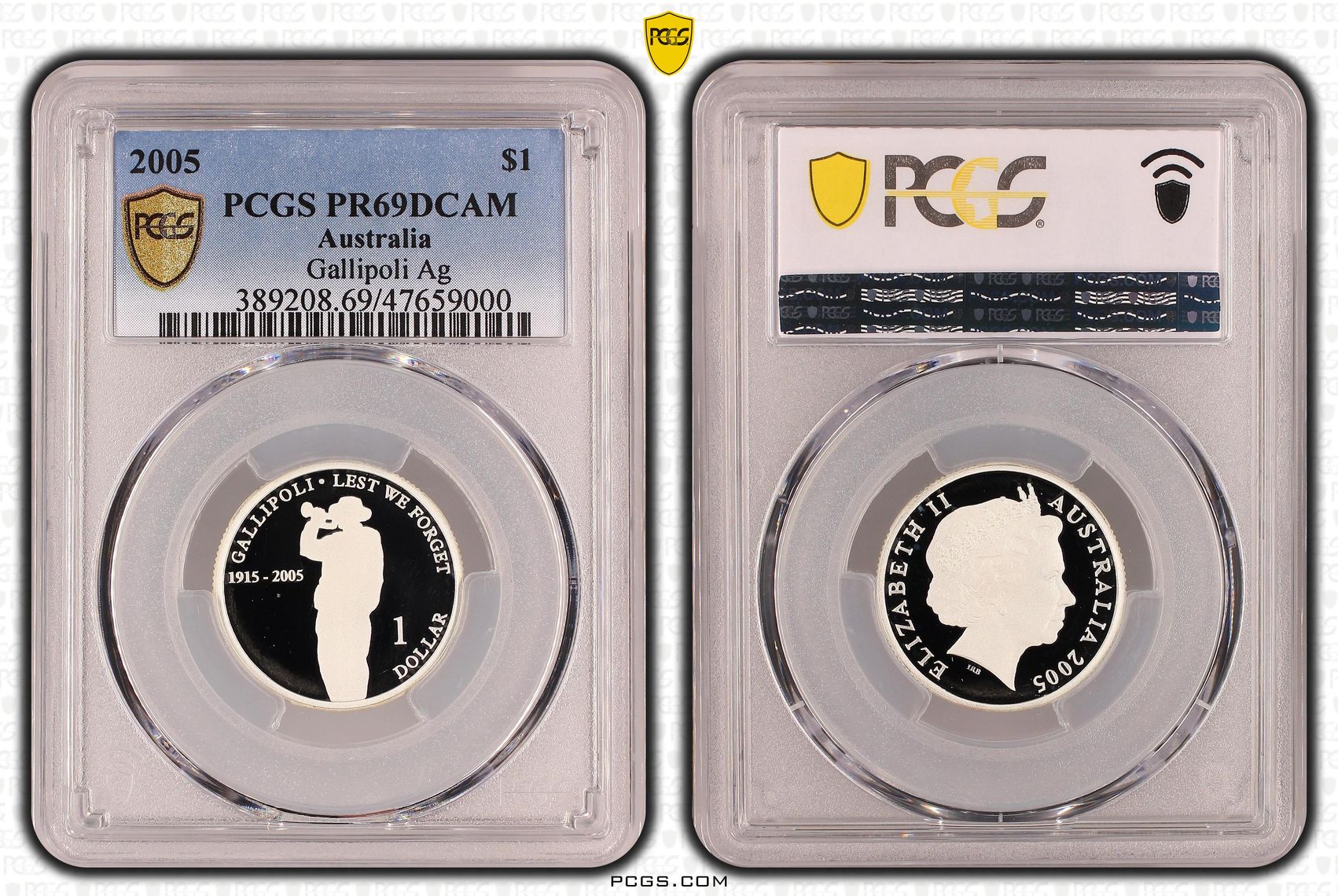 Gallipoli Ag, One Dollar, 2005, PCGS PR69DCAM