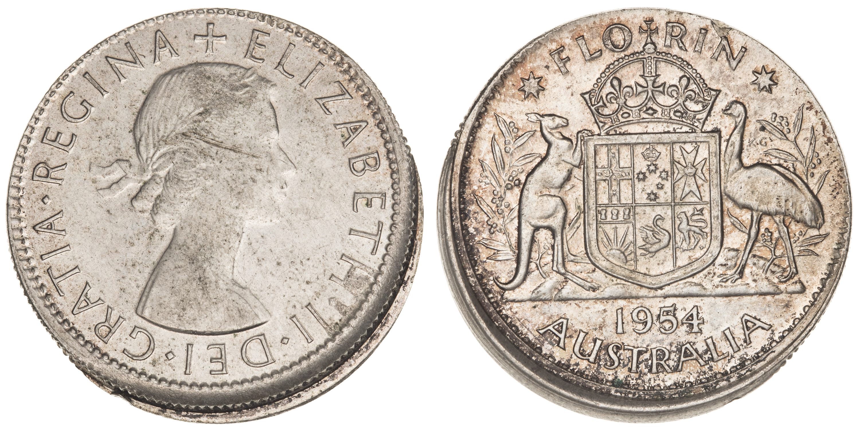 Elizabeth II, Florin, 1954, VF