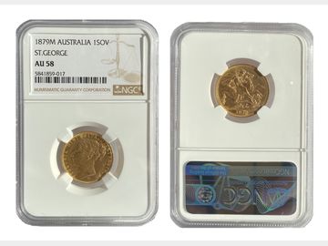 1879 VICTORIA MELBOURNE MINT YOUNG HEAD SOVEREIGN AU58