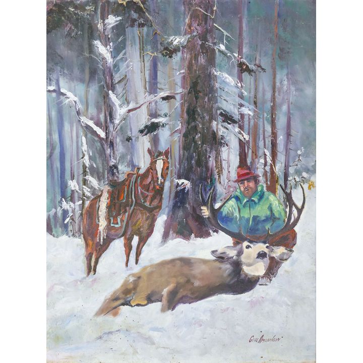 Gene Amondson ''A Big Buck'' Oil on Canvas 24''x18''