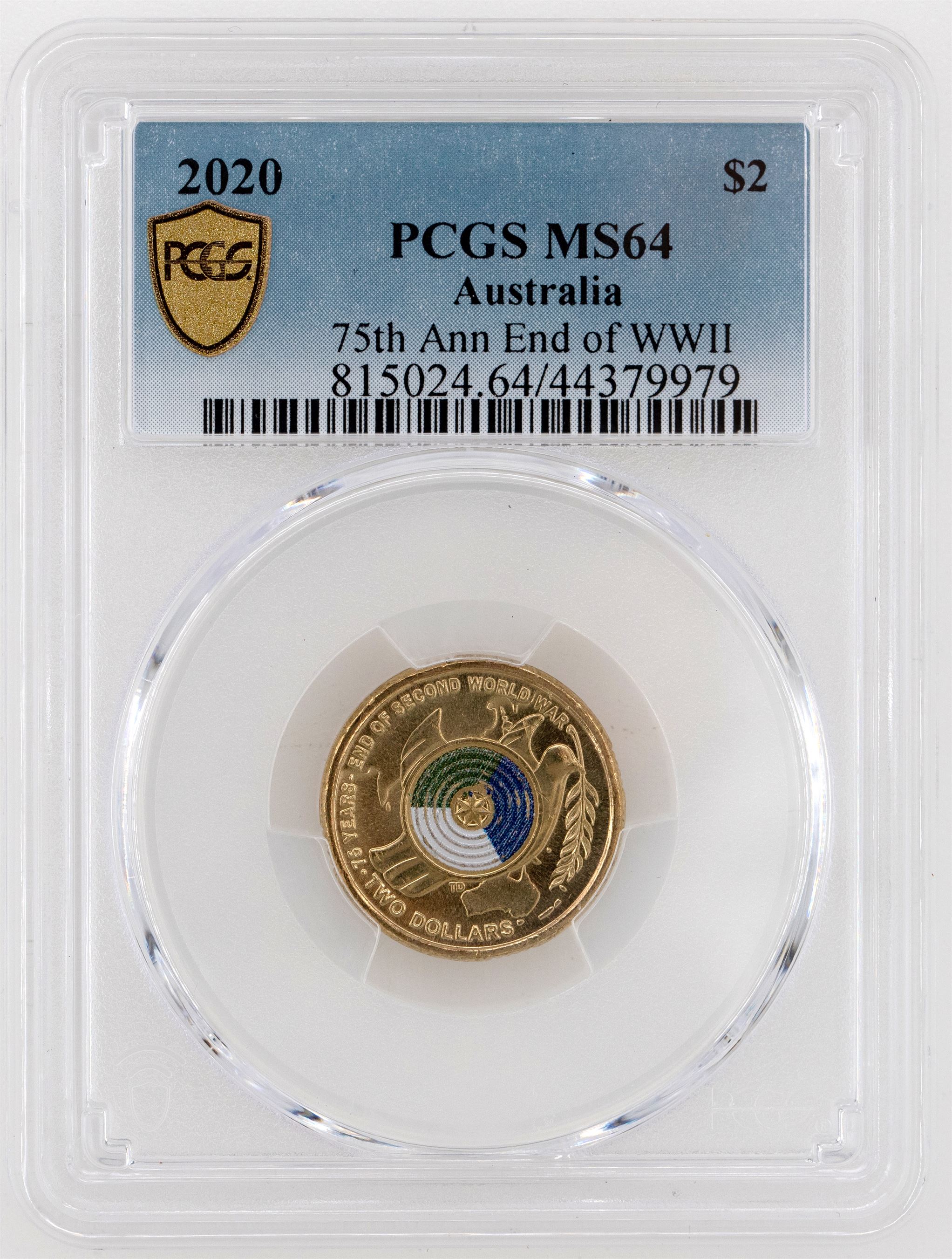 2020 Australia Two Dollar, $2 75th Ann End of WWII PCGS - MS64 -979