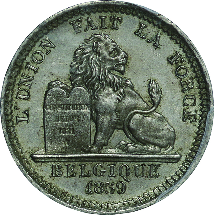 ベルギー（Belgium）/ 5サンチーム白銅貨 1859年 試鋳貨(Essai