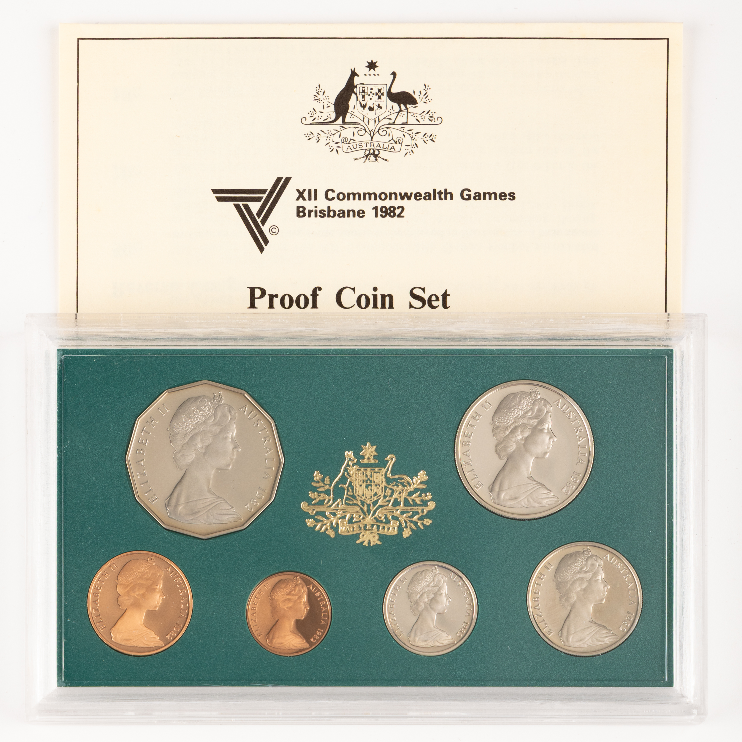 34 · Elizabeth II, XII Commonwealth Games, One Cent - Fifty Cents, 1982,  FDC