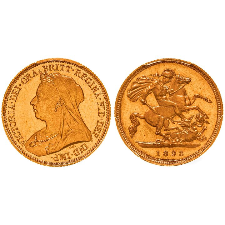 Victoria, Half Sovereign, 1893-S, PCGS PR65+DCAM