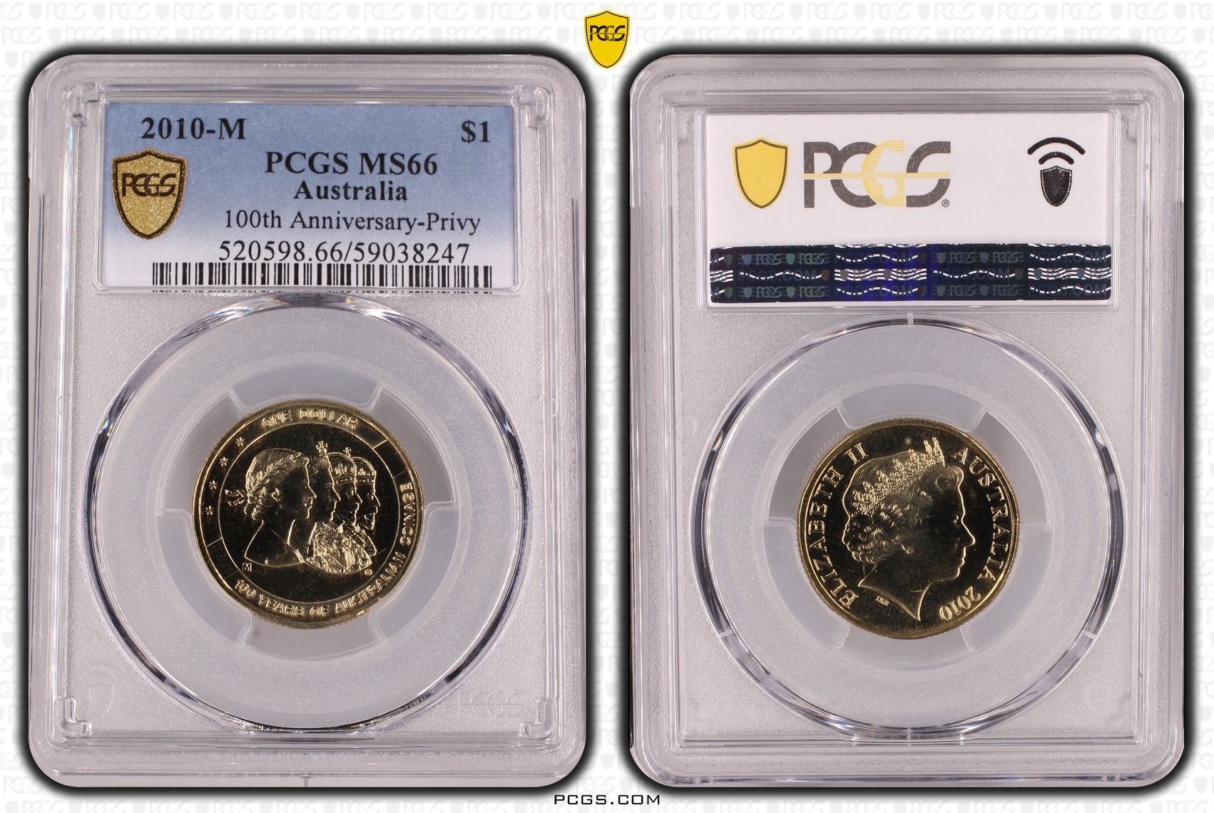 100th Anniversary-Privy, One Dollar, 2010-M, PCGS MS66