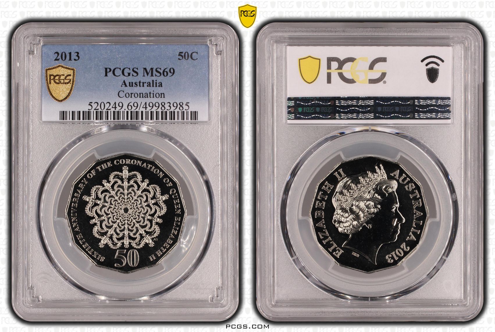 Coronation POP 16/0, Fifty Cent, 2013, PCGS MS69