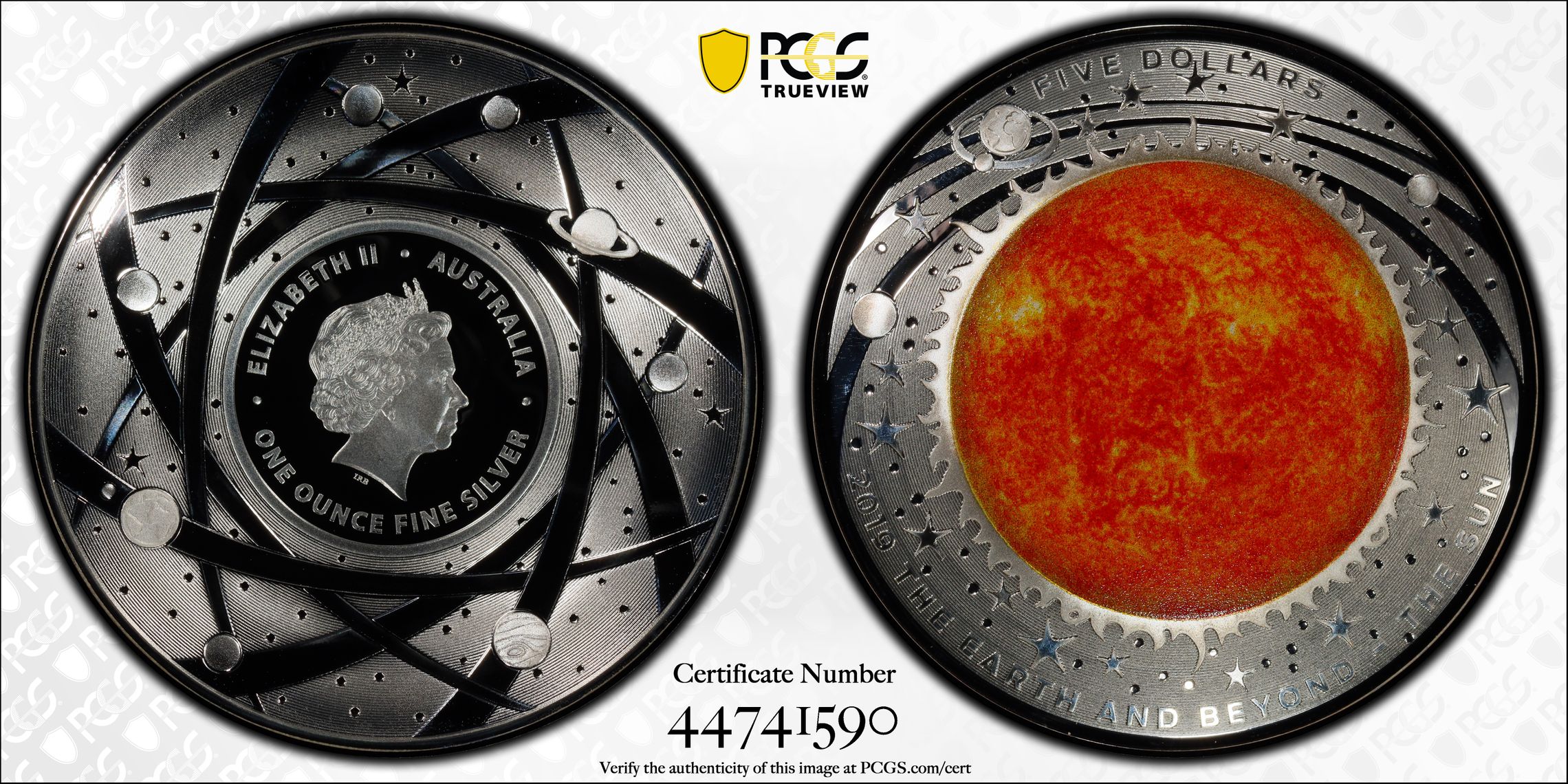 The Sun POP 19/0, Five Dollar, 2019, PCGS PR70DCAM