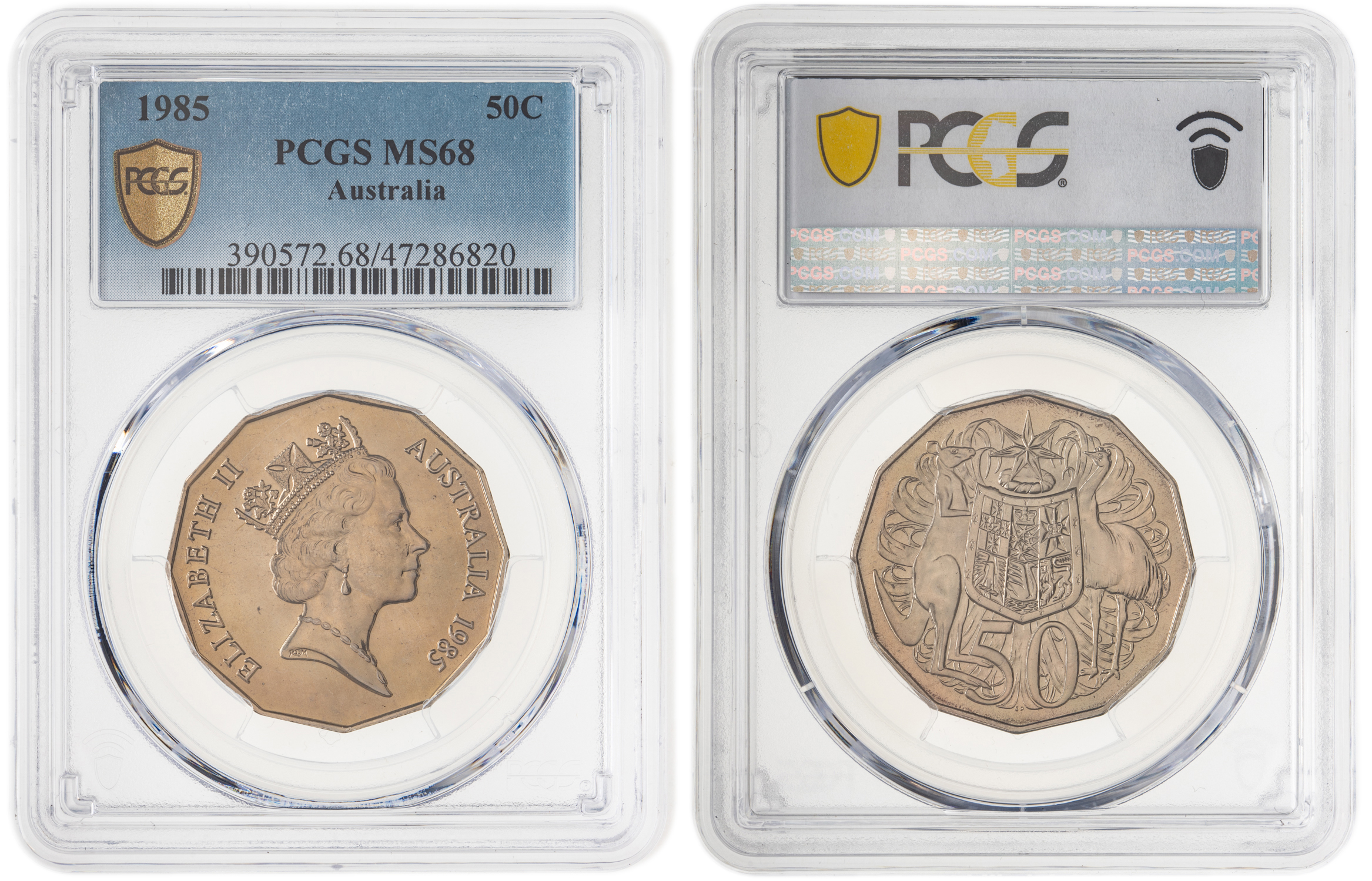 Elizabeth II, Fifty Cent, 1985, PCGS MS68