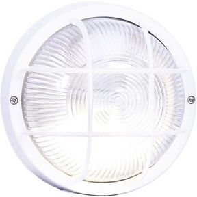 Bright Star Lighting Outdoor Round PVC Bulkhead with Grid White |NOT TESTED