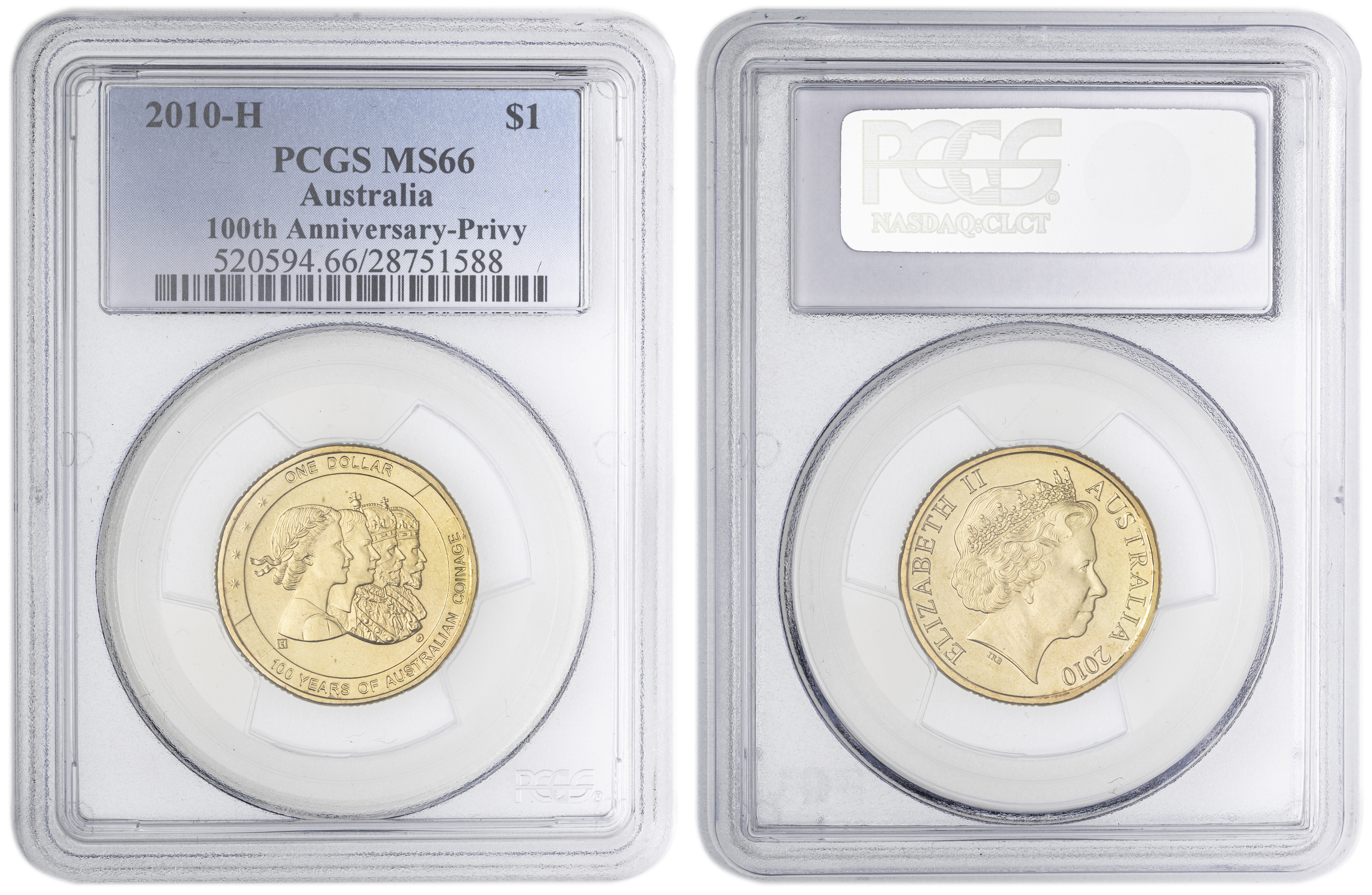 100th Anniversary-Privy , One Dollar, 2010-H, PCGS MS66
