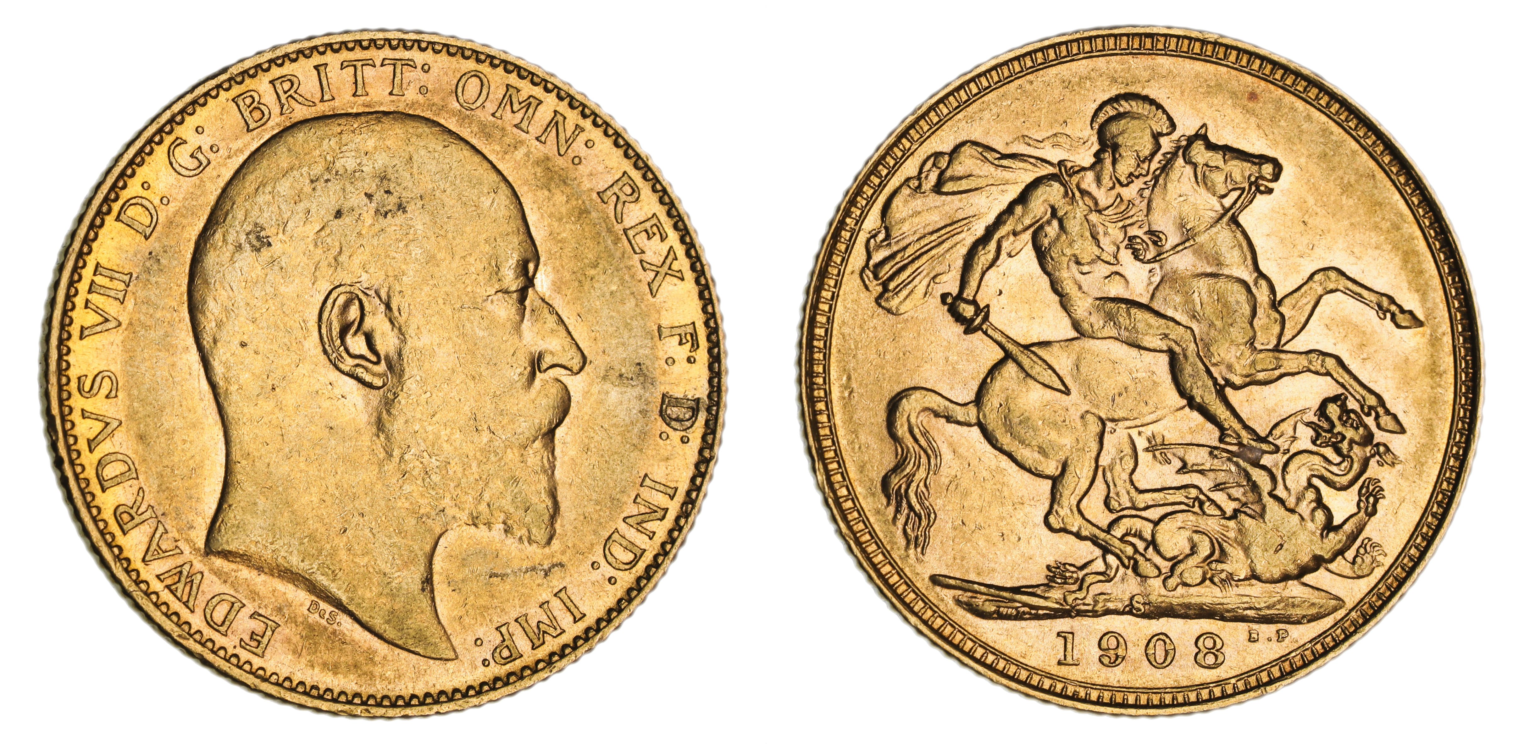 Edward VII, St. George Reverse - Sydney Mint, Sovereign, 1908, EF