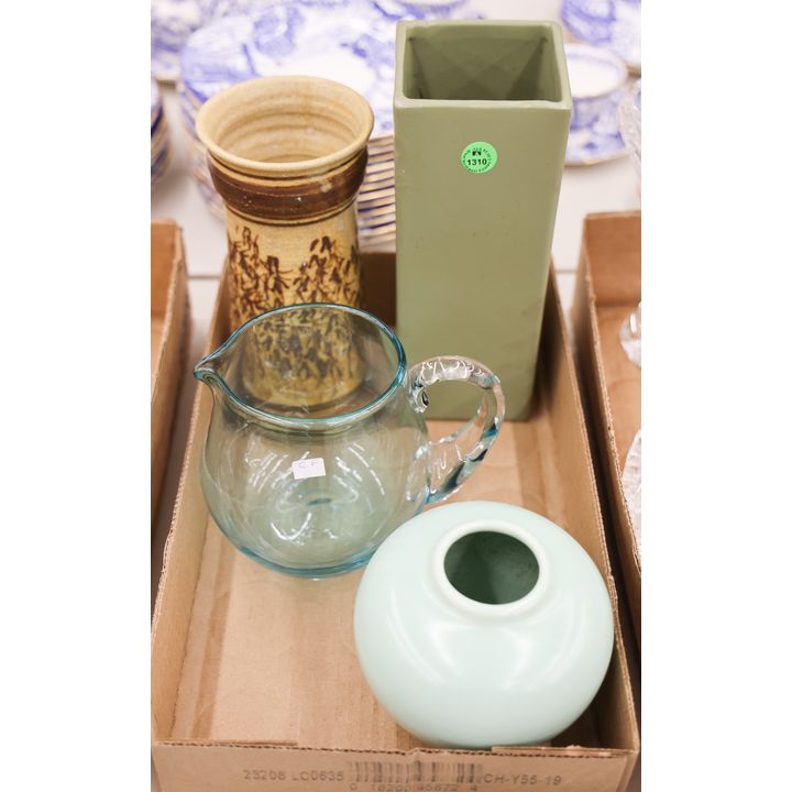 Box Mid Century Pottery Vases etc.