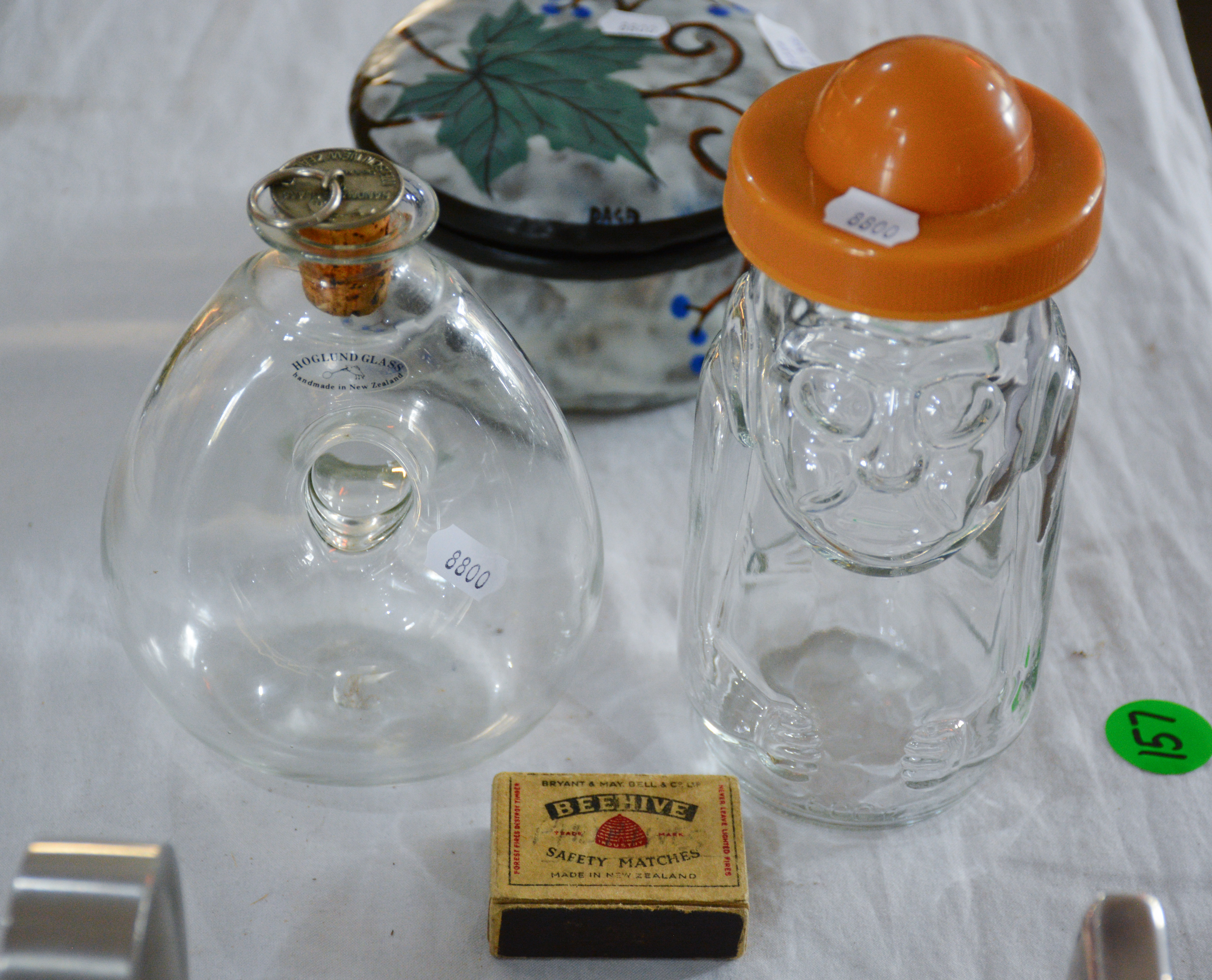 Honey Jar and Hoglund Glass Container — NZ auction result