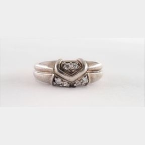 SILVER DRESS RING WITH 6 CUBICS - 51629/131