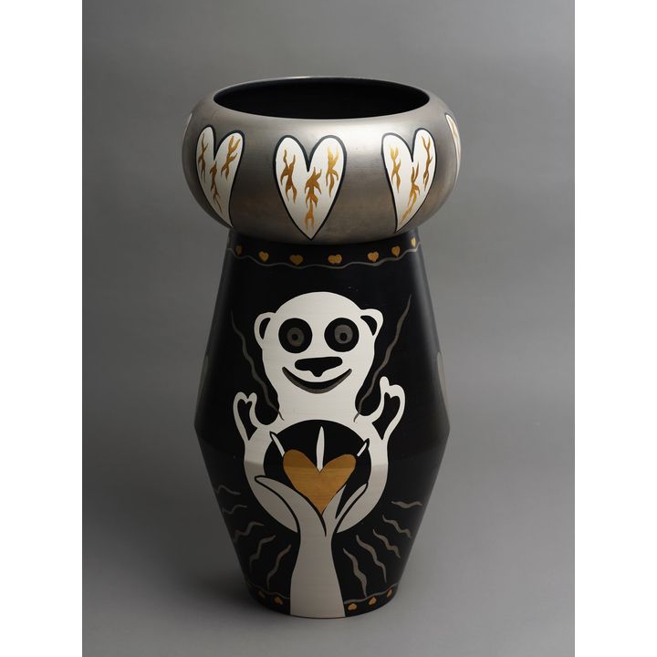 Marco Zanini and Massimo Giacon for Bitossi, Italy - ‘Panda Heart’ Vase (1996)