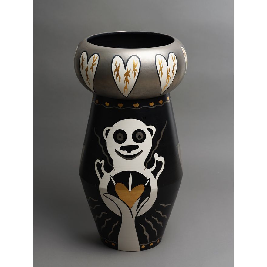 Marco Zanini and Massimo Giacon for Bitossi, Italy - ‘Panda Heart’ Vase (1996)