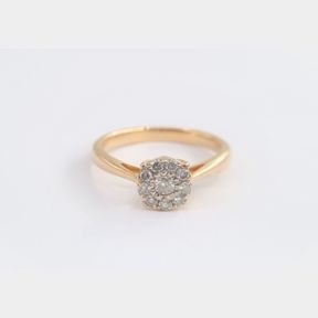 BEAUTIFUL 18CT ROSE GOLD RING SET WITH 9 BRILLIANT CUT DIAMONDS OF 0.221CT COLOUR G/H CLARITY VS/SI