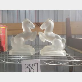 Set of Satintone Century frosted Horse bookends