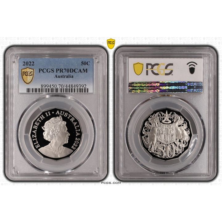 2022 Australia Fifty Cent, 50c PCGS - PR70DCAM POP 192/0 -392