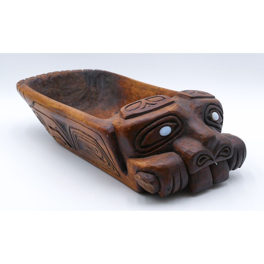 Vintage NW Coast Style Beaver Cedar Bowl