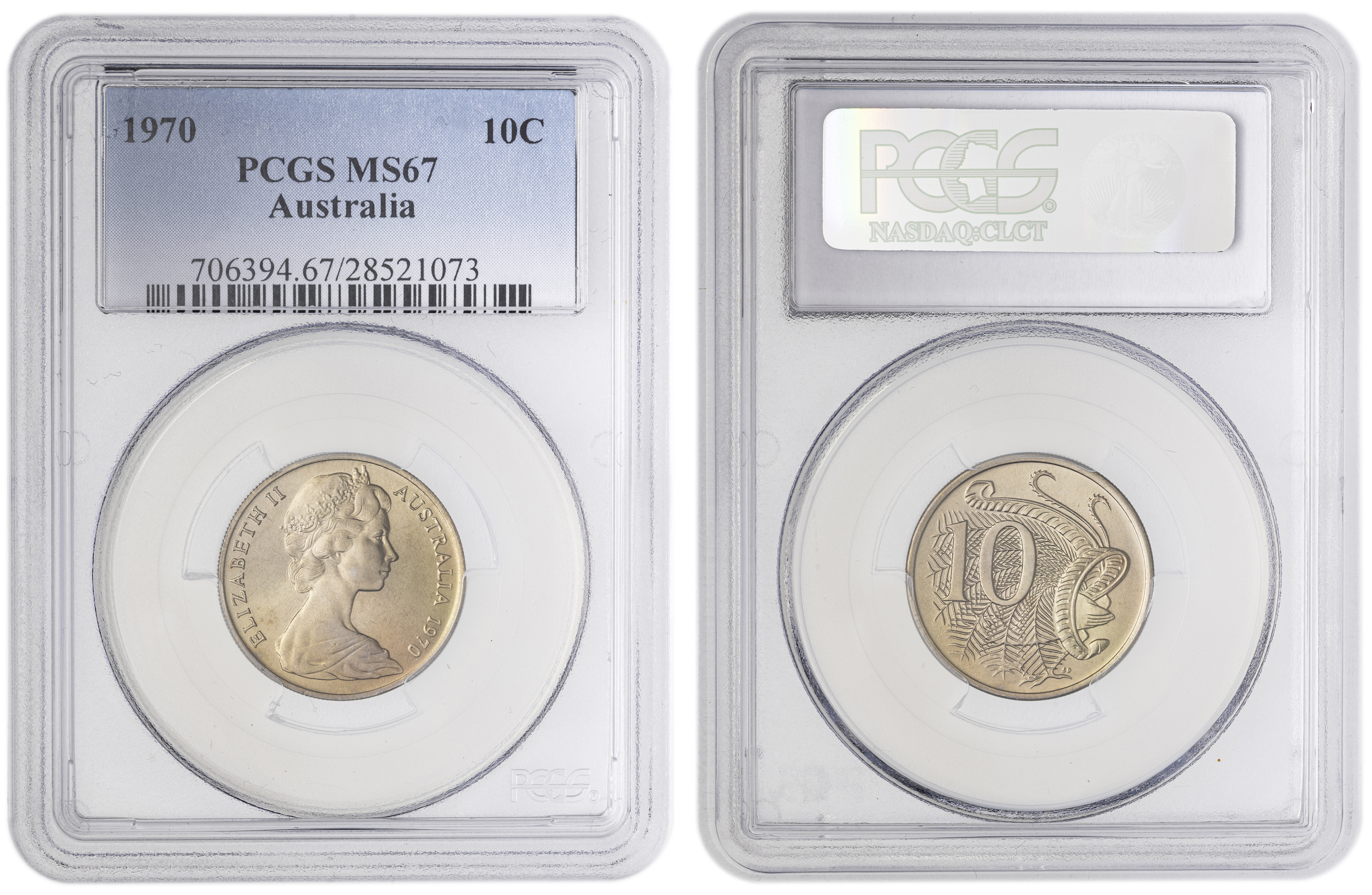 , Ten Cent, 1970, PCGS MS67