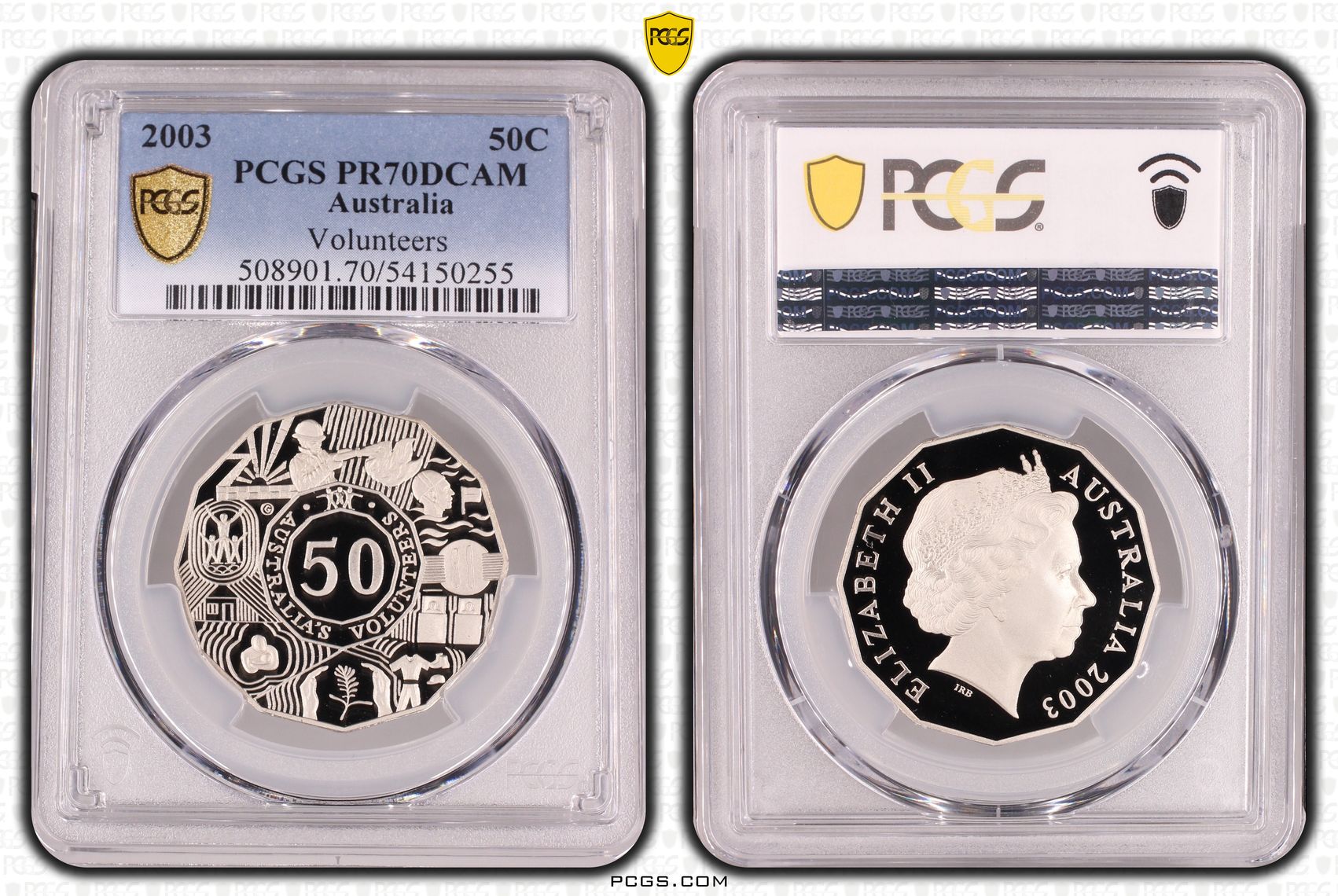 Volunteers, Fifty Cent, 2003, PCGS PR70DCAM