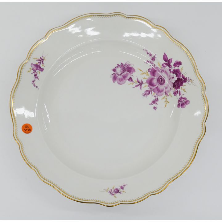 Meissen Pink Flower Porcelain Serving Plate- 14"