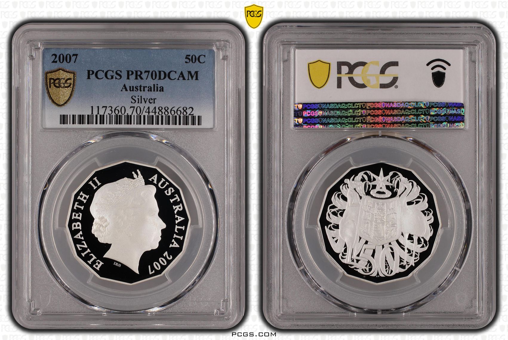 2007 Australia Fifty Cent, 50c Silver Silver PCGS - PR70DCAM POP 3/0 -682