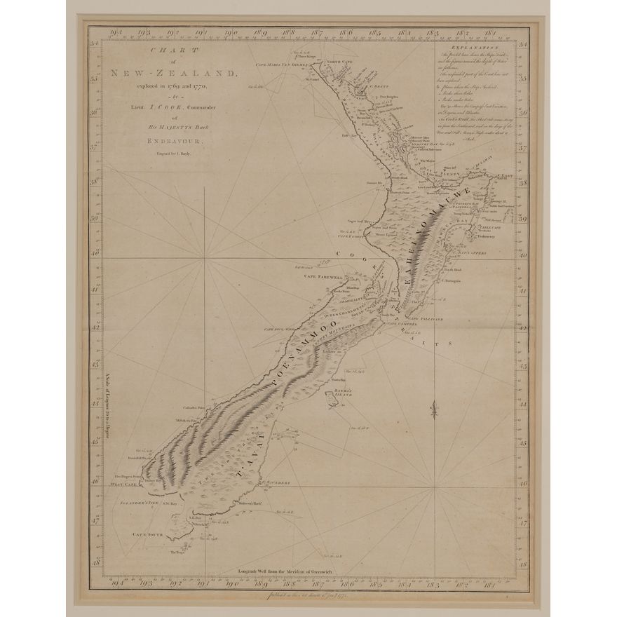 COOK, JAMES, Chart of New Zealand