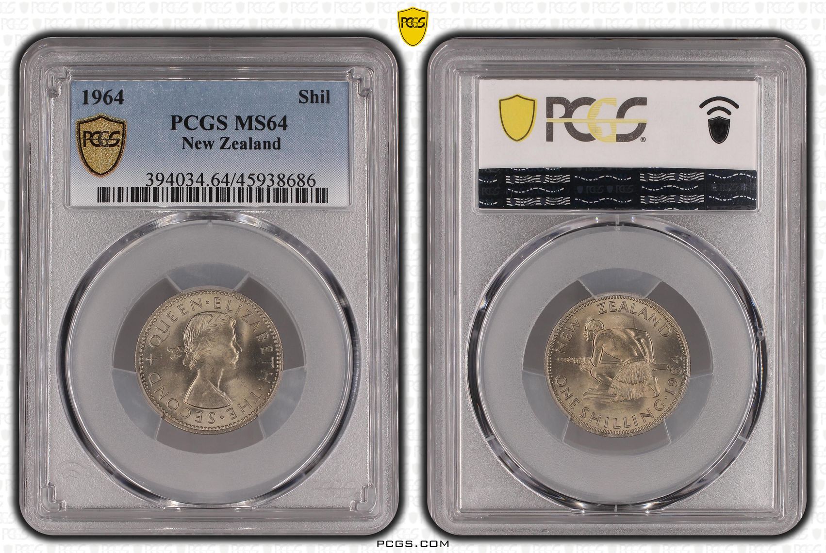 1964 New Zealand Shilling PCGS - MS64 -686