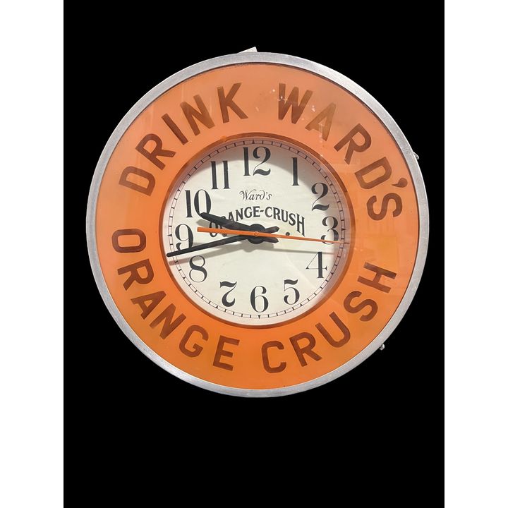 Large Drink Ward's Orange Crush Soda Light Up Clock