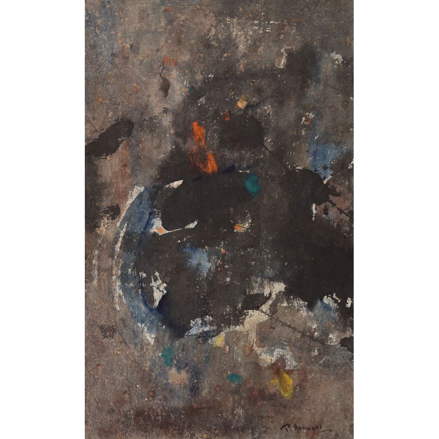 Paul Horiuchi ''Eve of All Hallow'' 1950's Casein