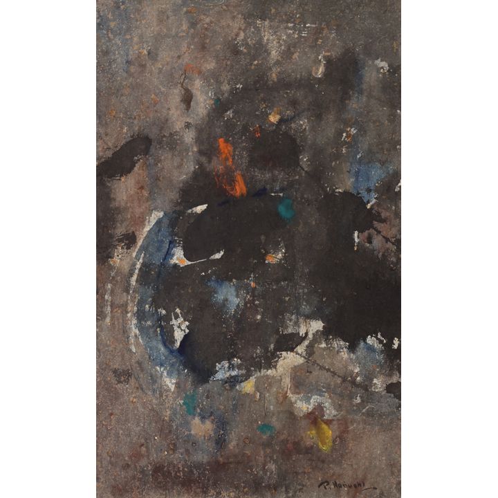 Paul Horiuchi ''Eve of All Hallow'' 1950's Casein